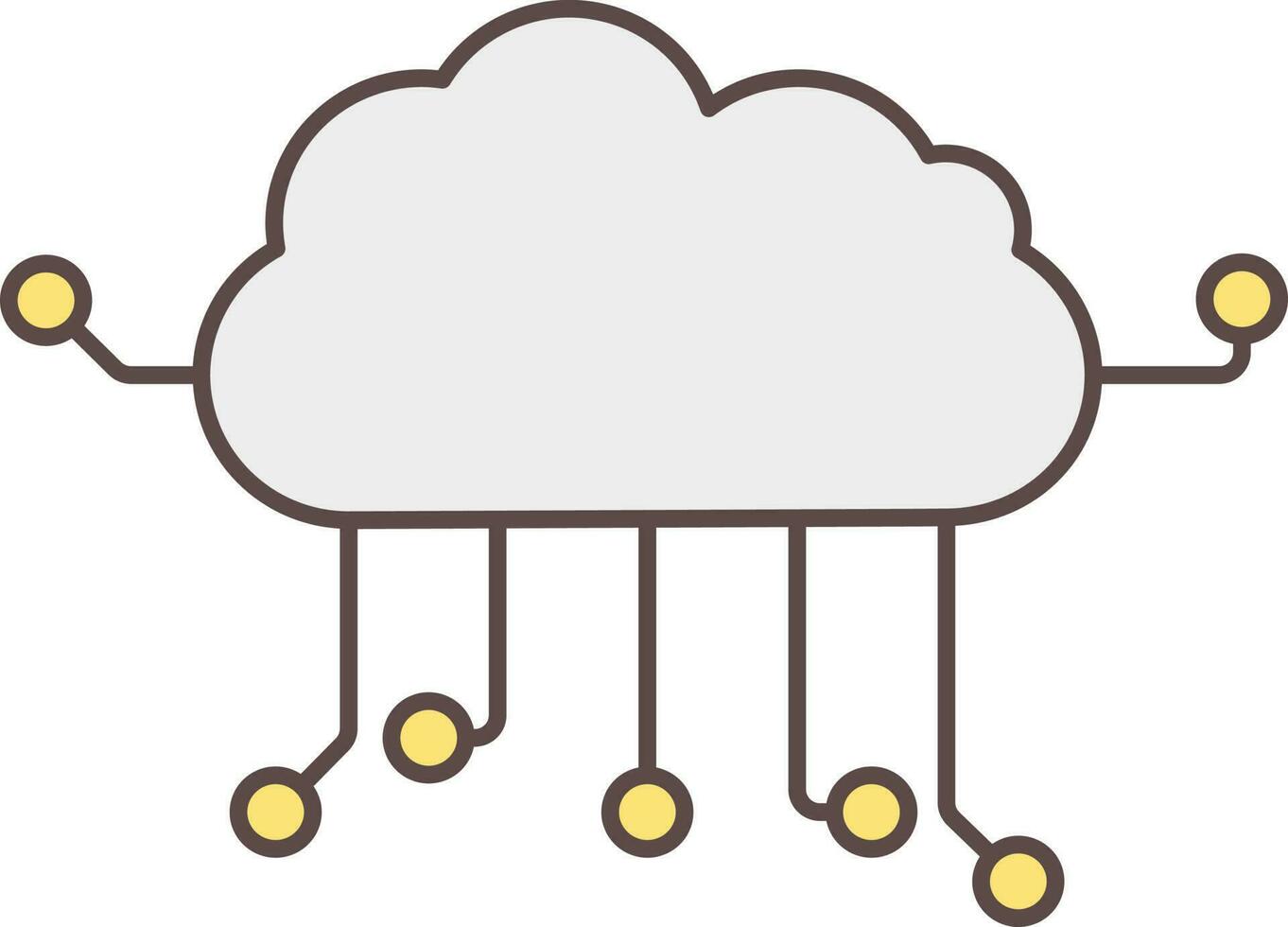 Flat Style Cloud Server Icon In Grey Color. vector