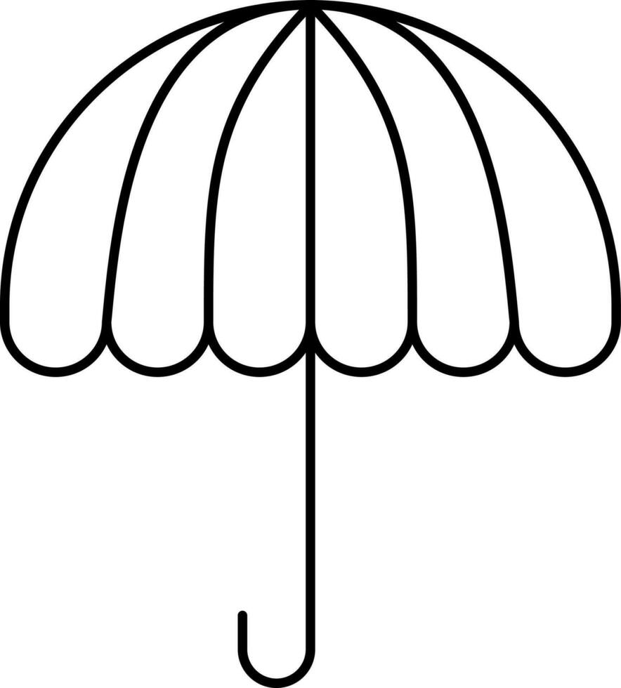 Isolated Umbrella Icon In Black Line Art. vector