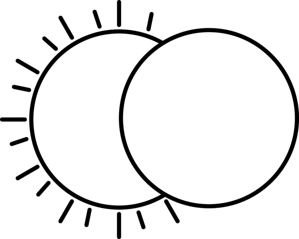 Eclipse Icon Or Symbol In Thin Line Art. vector