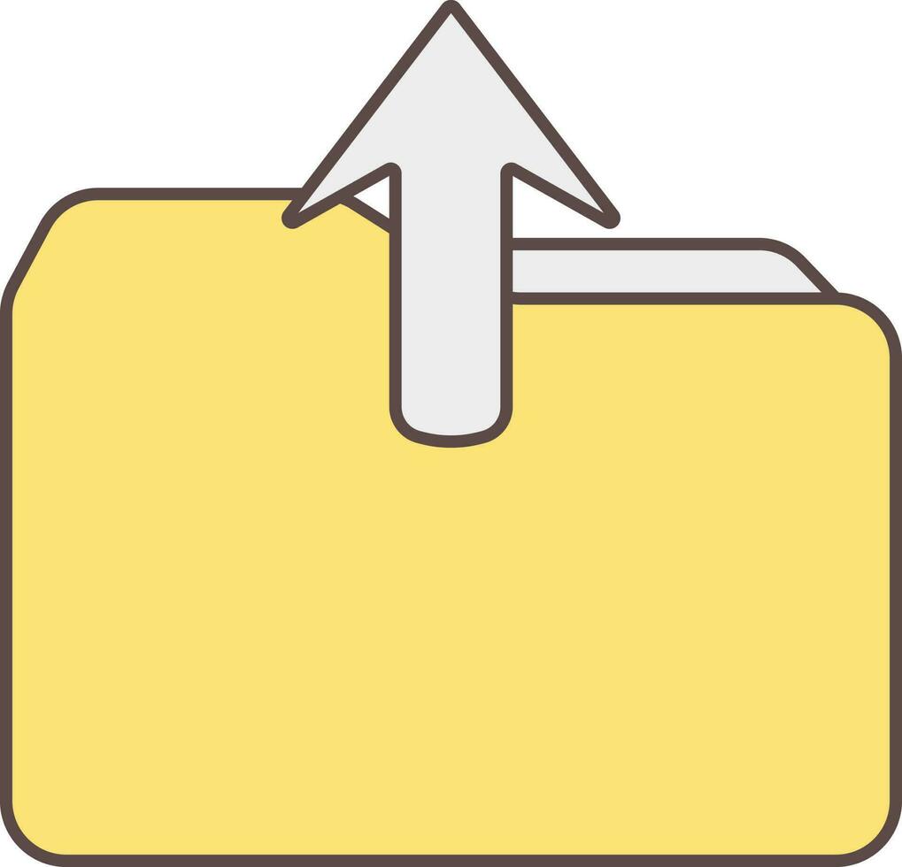Upload Folder Icon In Grey And Yellow Color. vector