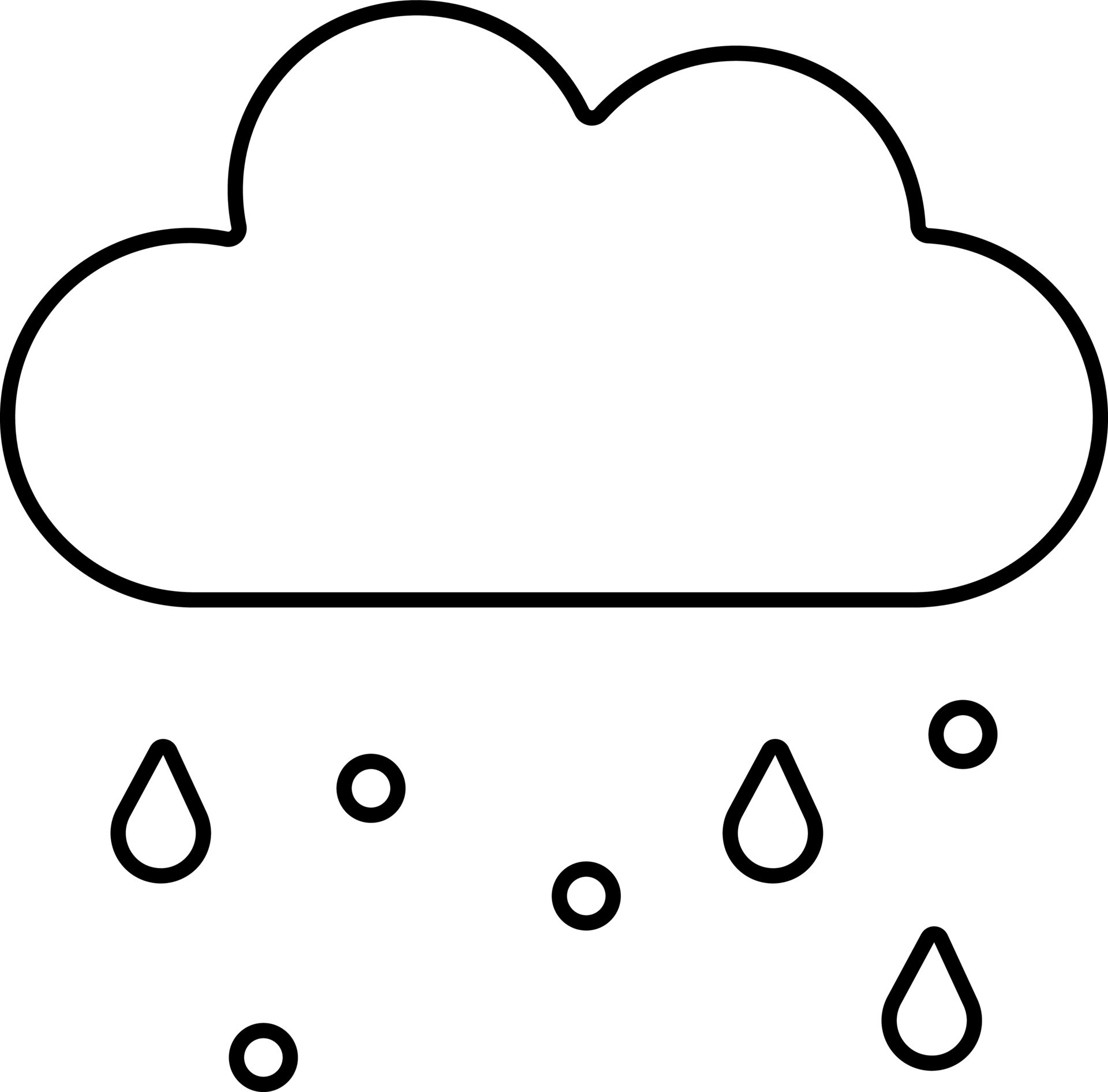 Snow Rain Cloud Icon Or Symbol In Black Outline. 24160294 Vector Art at