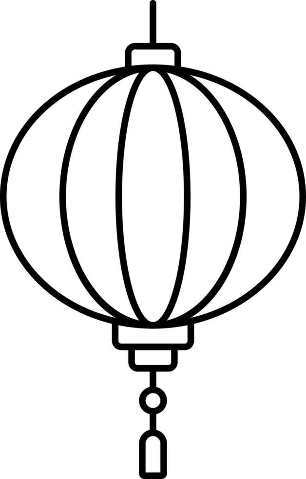 Circular Paper Lanterns Icon In Linear Style. vector