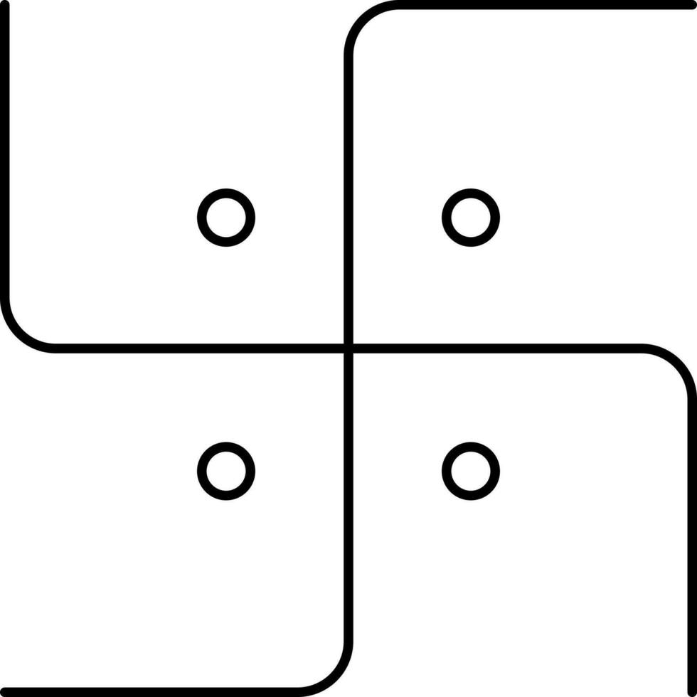 Isolated Swastika Icon In Black Linear Art. vector