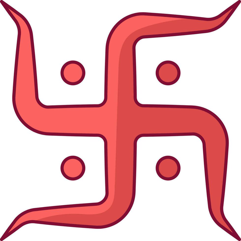 Red Swastika Symbol Or Icon In Flat Style. vector