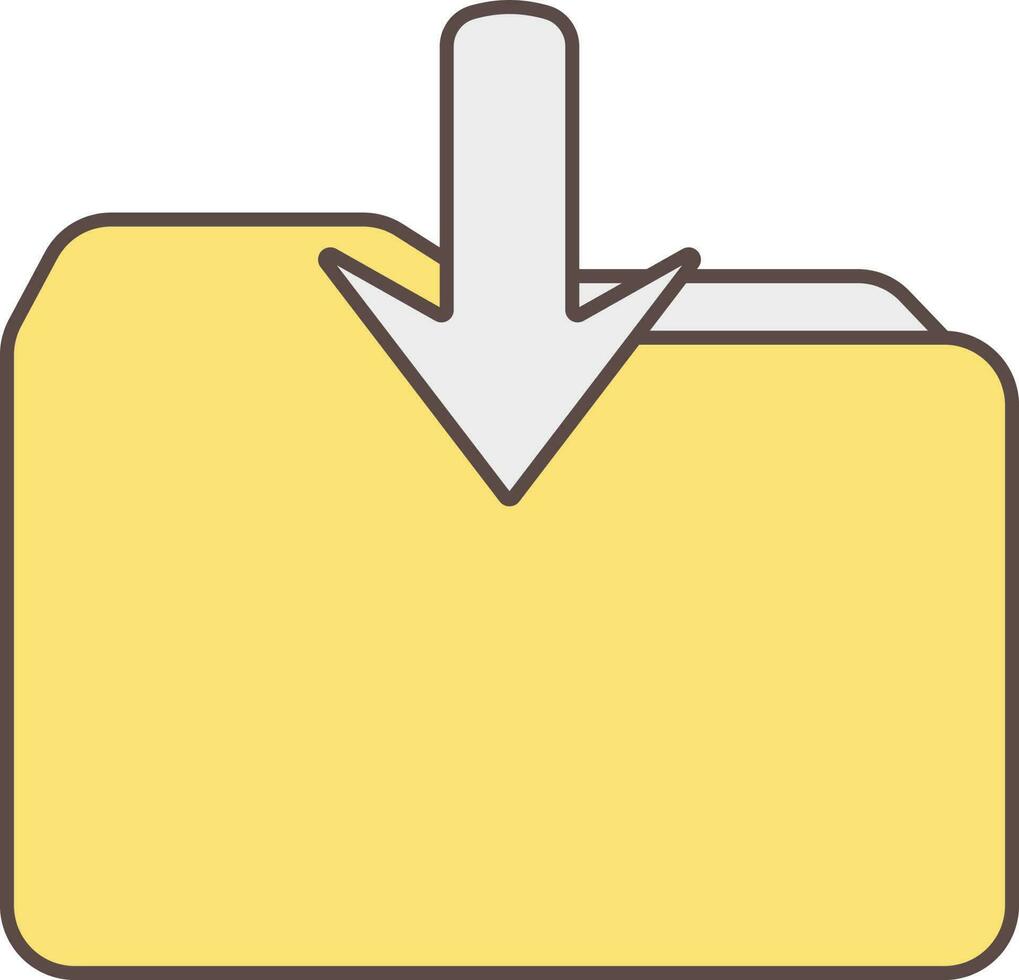 descargar carpeta icono en gris y amarillo color. vector