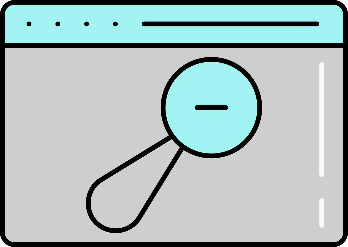 Zoom Out Page Size Grey And Turquoise Icon In Flat Style. vector