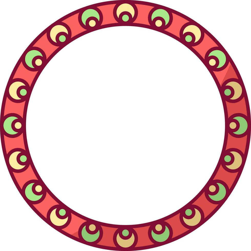 Crescent Moon Ethnic Bangles Colorful Icon. vector