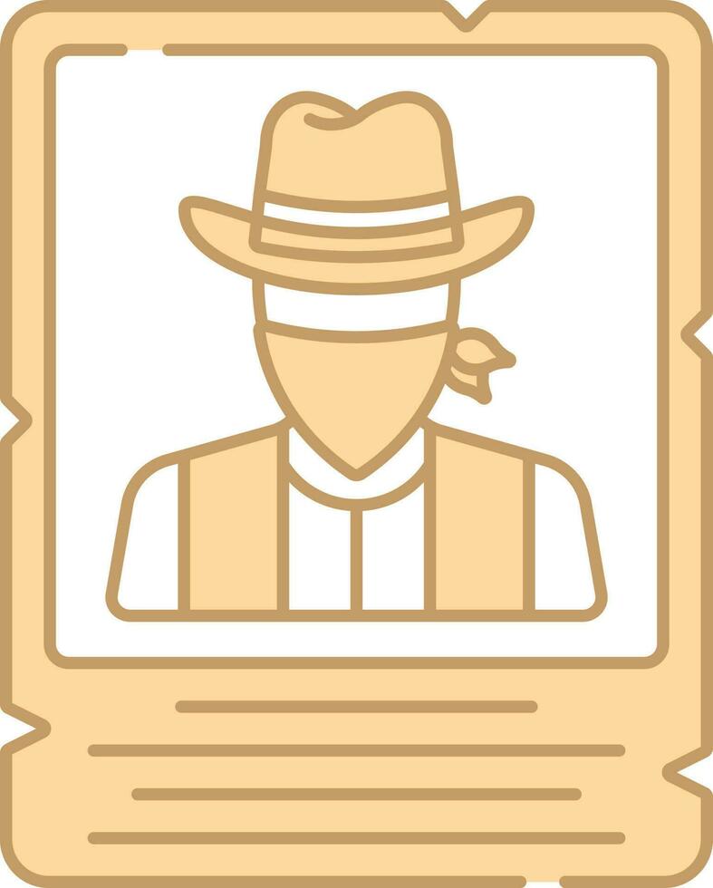 Isolated Wanted Poster Icon In Peach And White Color. vector