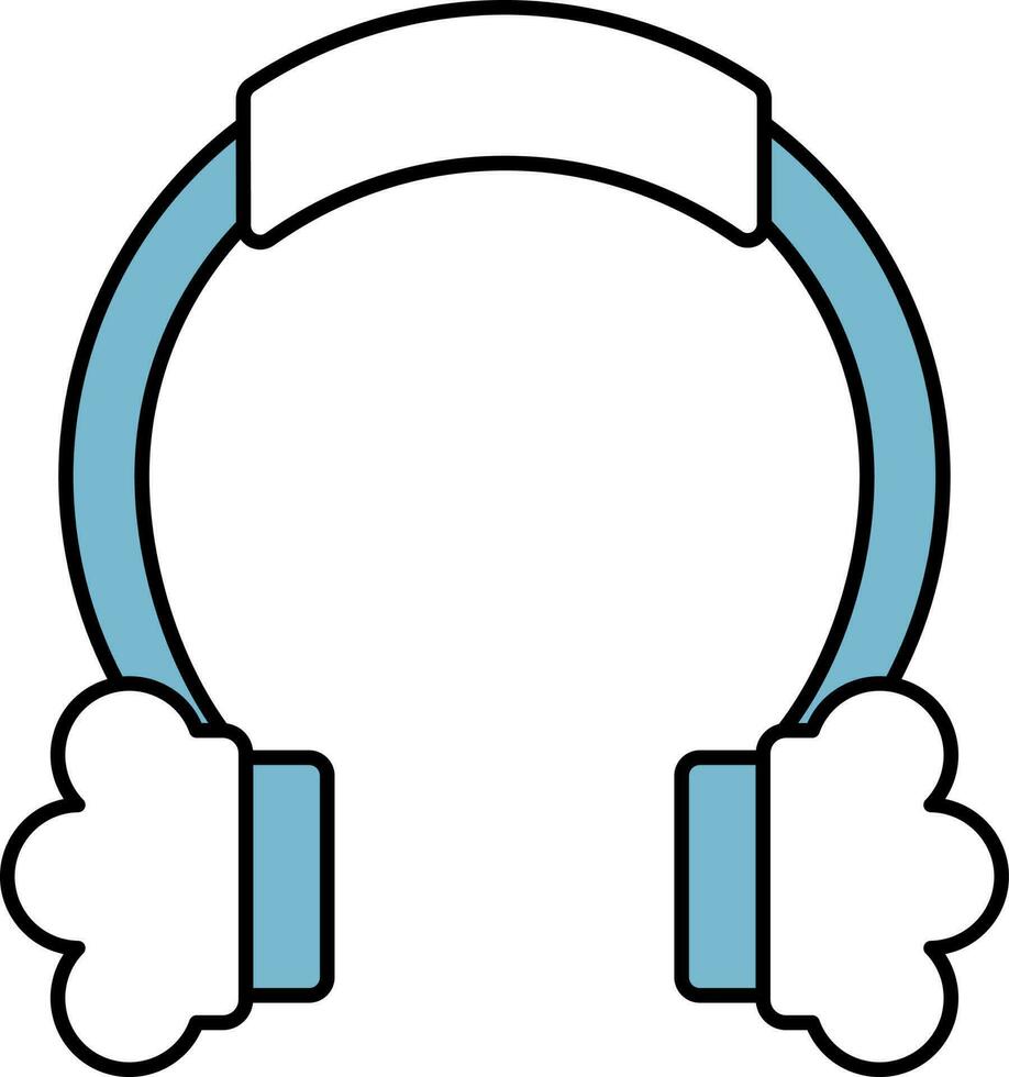 Isolated Woolen Earmuffs Icon In Blue And White Color. vector