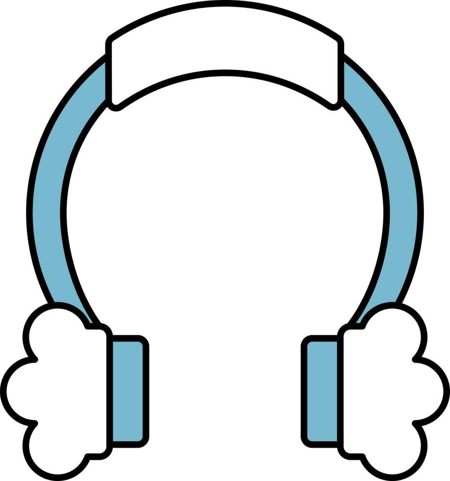 aislado de lana orejeras icono en azul y blanco color. vector