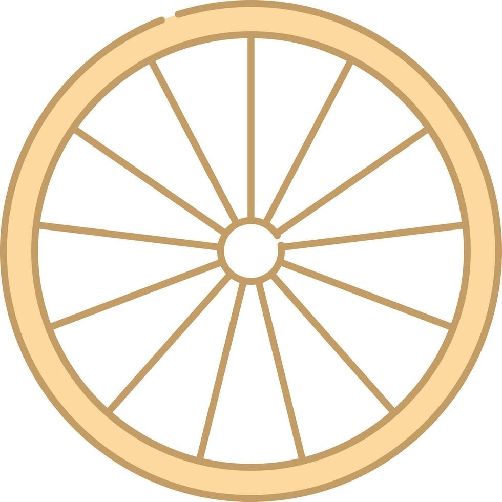 Isolated Peach Wheel Icon In Flat Style. vector