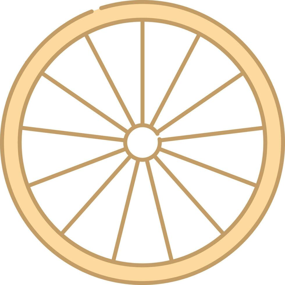 Isolated Peach Wheel Icon In Flat Style. vector