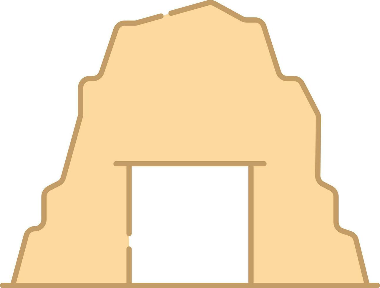 Peach Illustration Of Mine Tunnel Flat Icon. vector