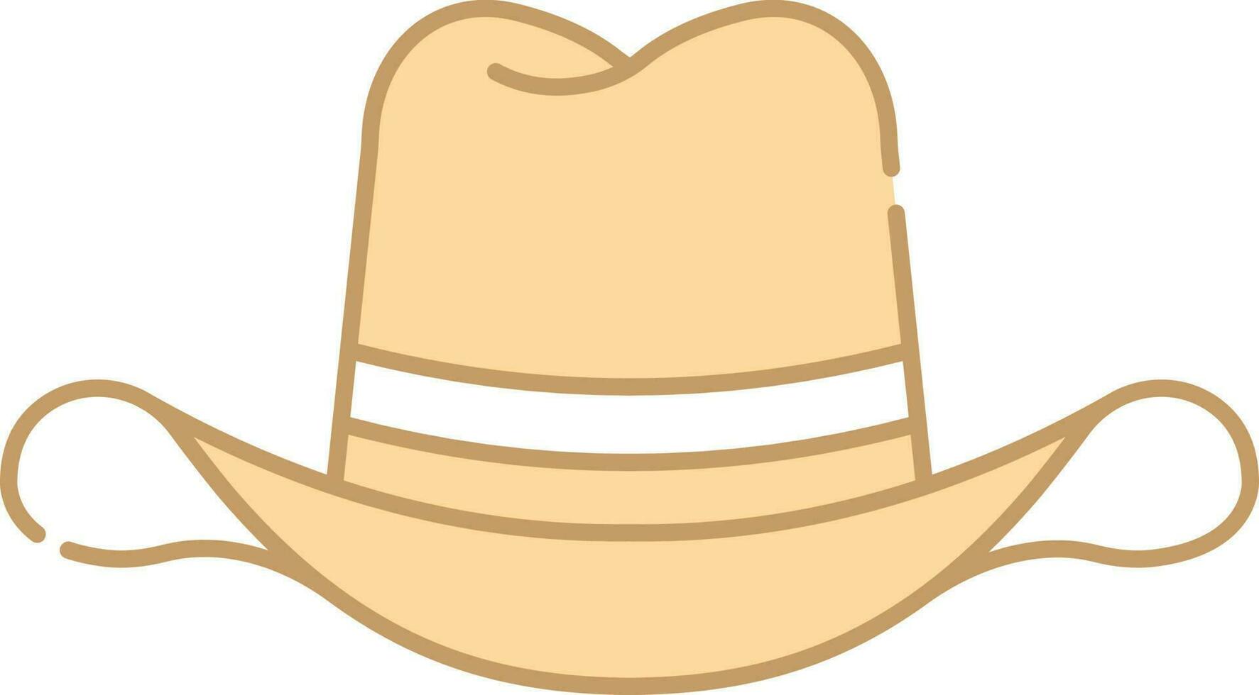 Flat Illustration Of Peach Cowboy Hat Icon. vector
