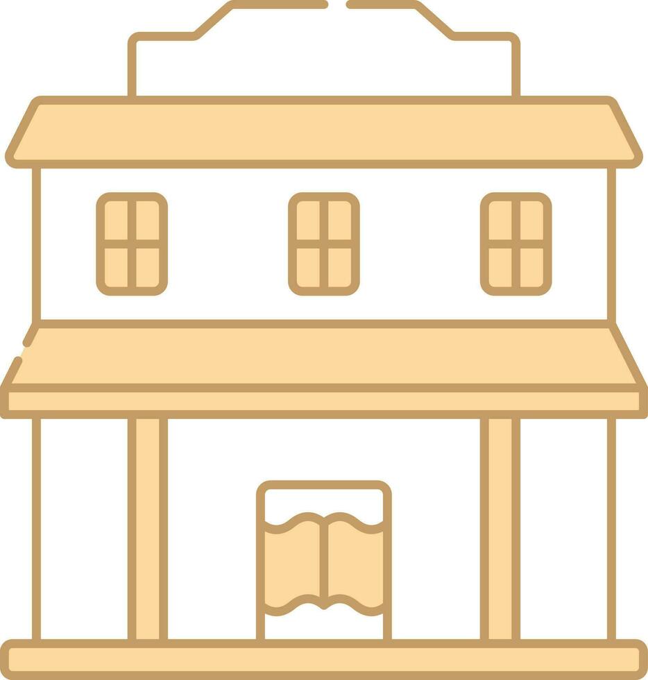 blanco tablero con tienda Tienda edificio icono en melocotón y blanco color. vector