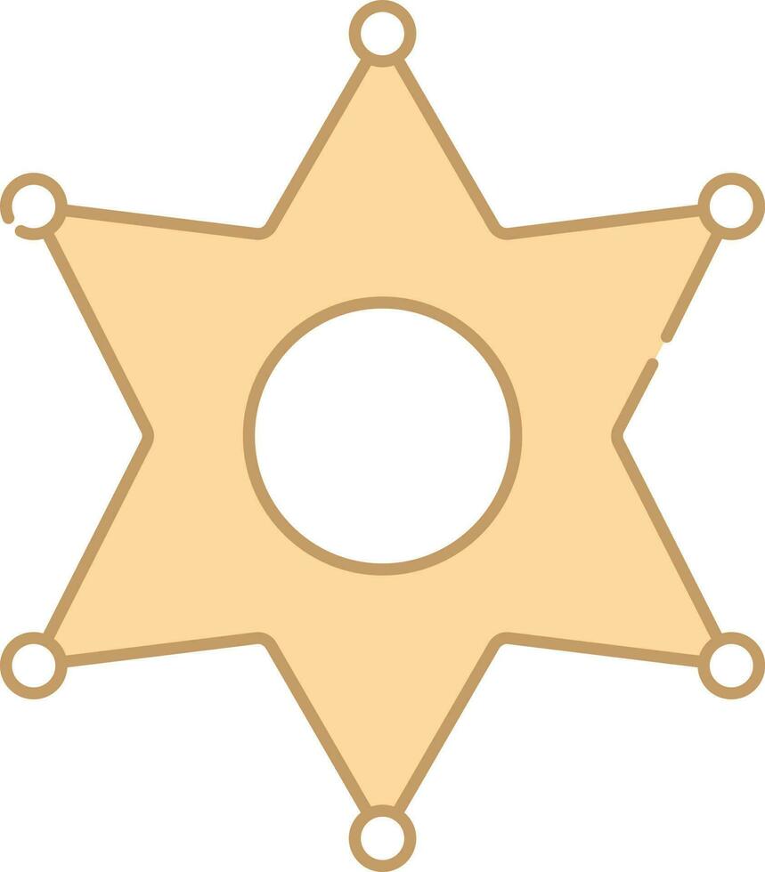 Flat Illustration Of Peach Sheriff Star Icon. vector