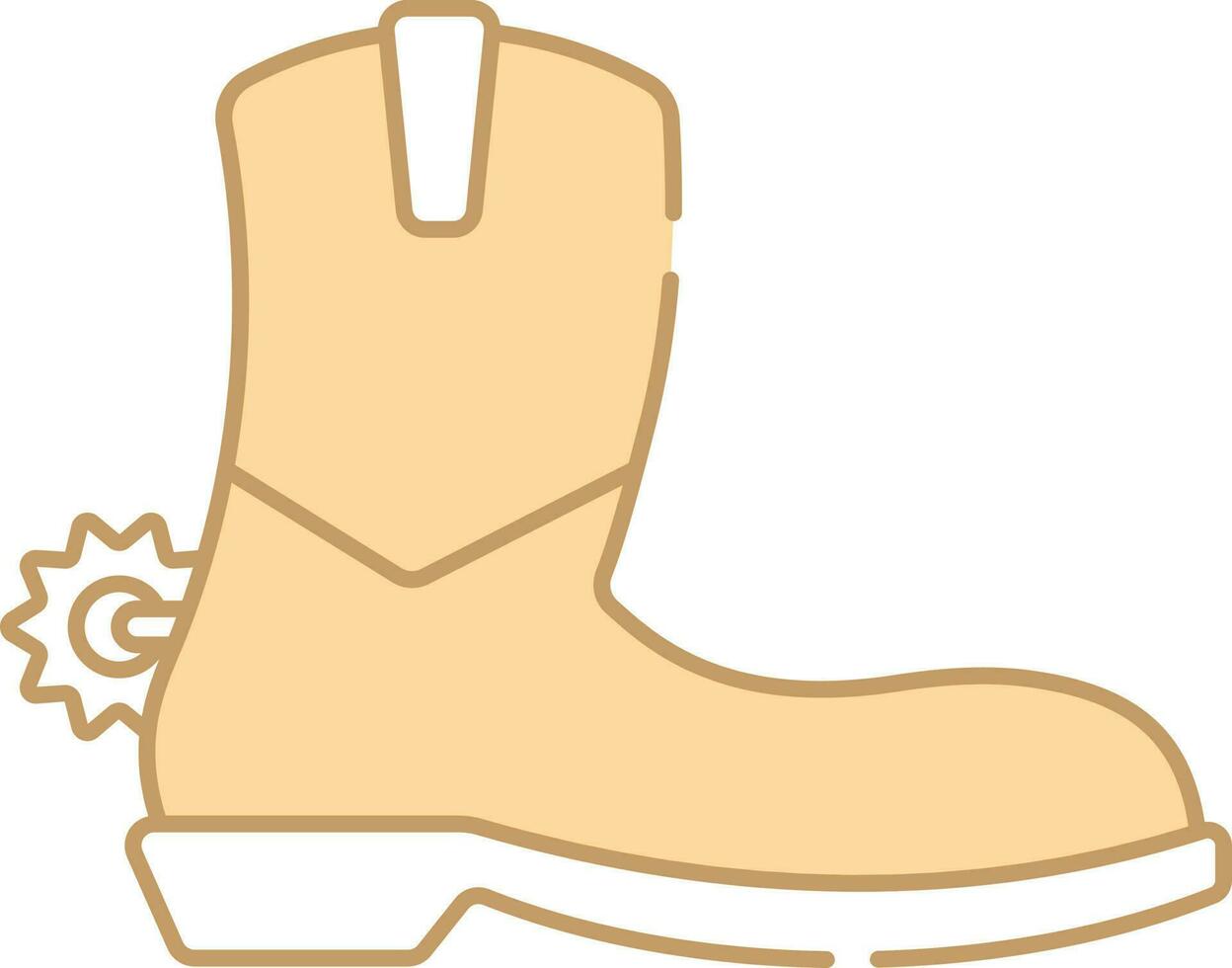 Flat Saw Shoes Icon In Peach And White Color. vector