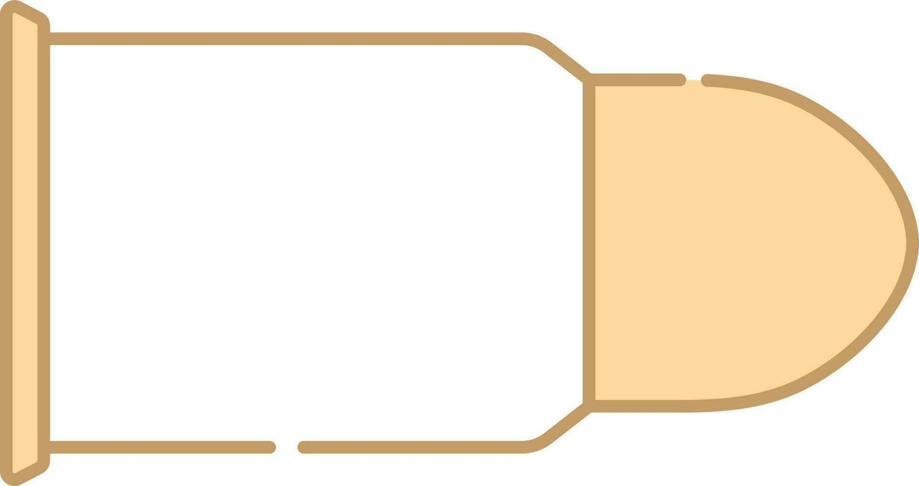 Flat Style Bullet Icon In Peach And White Color. vector