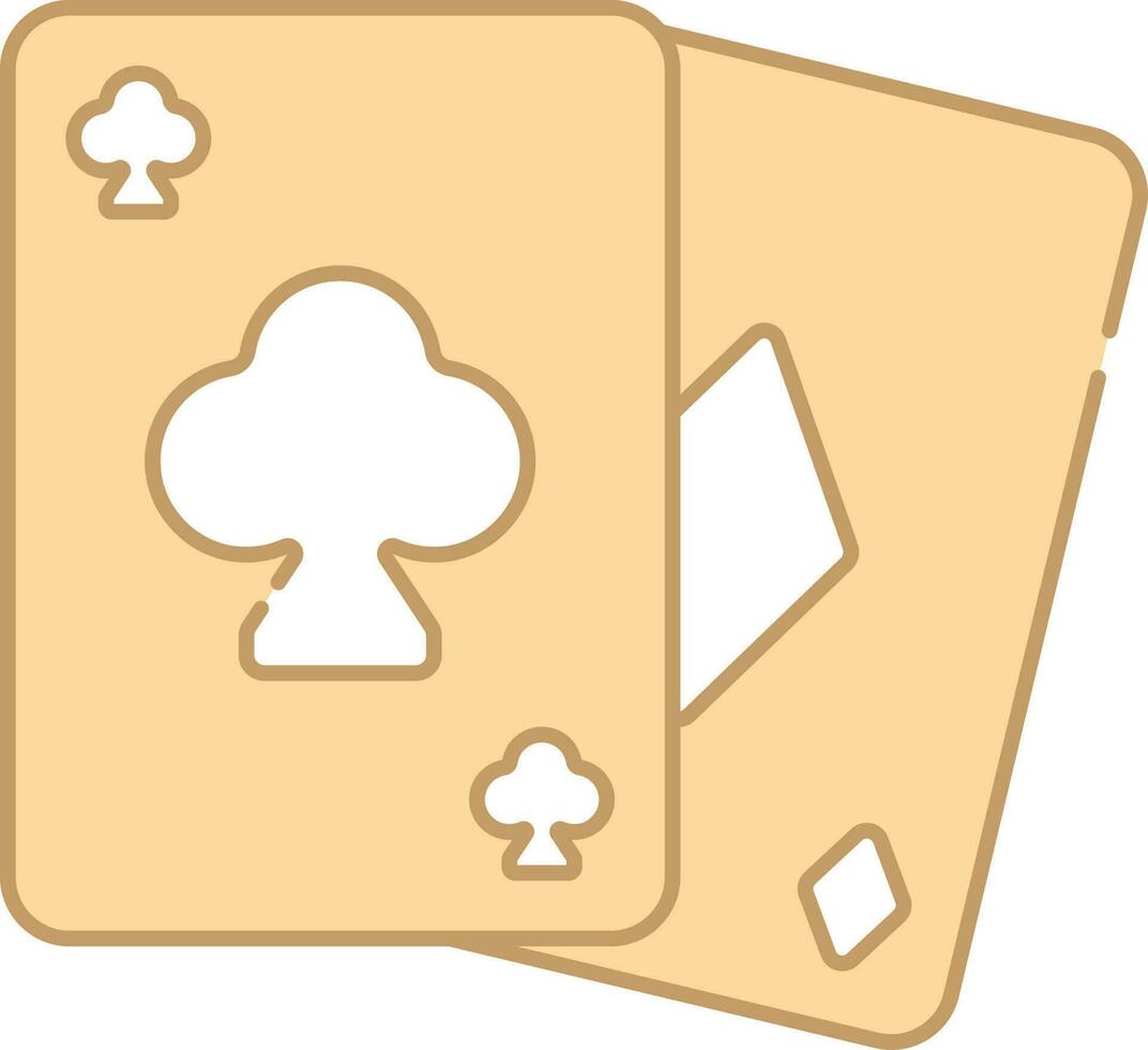 Ace And Diamond Play Card Icon In Peach And White Color. vector