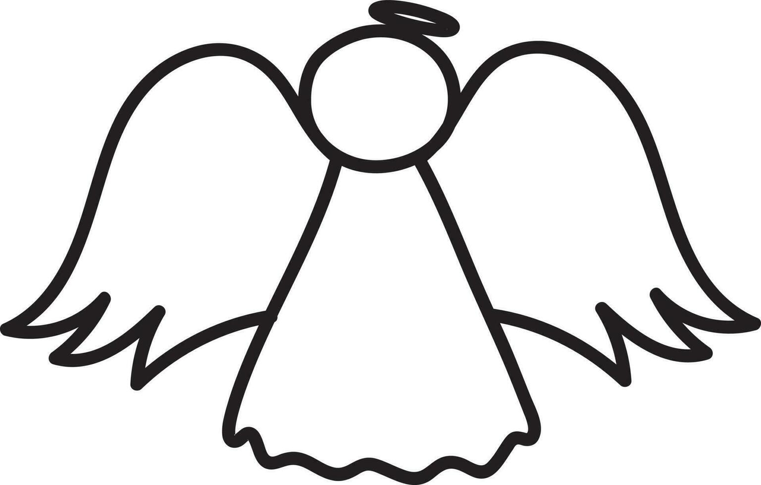 Cartoon Angel Character Icon In Linear Style. vector