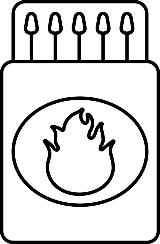 Isolated Match Box Icon In Line Art. vector