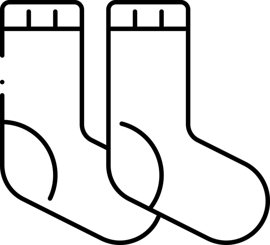 Black Linear Illustration Of Socks Icon. vector
