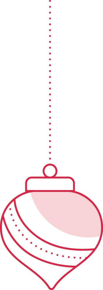 Flat Bauble Hang Element In Pink And White Color. vector