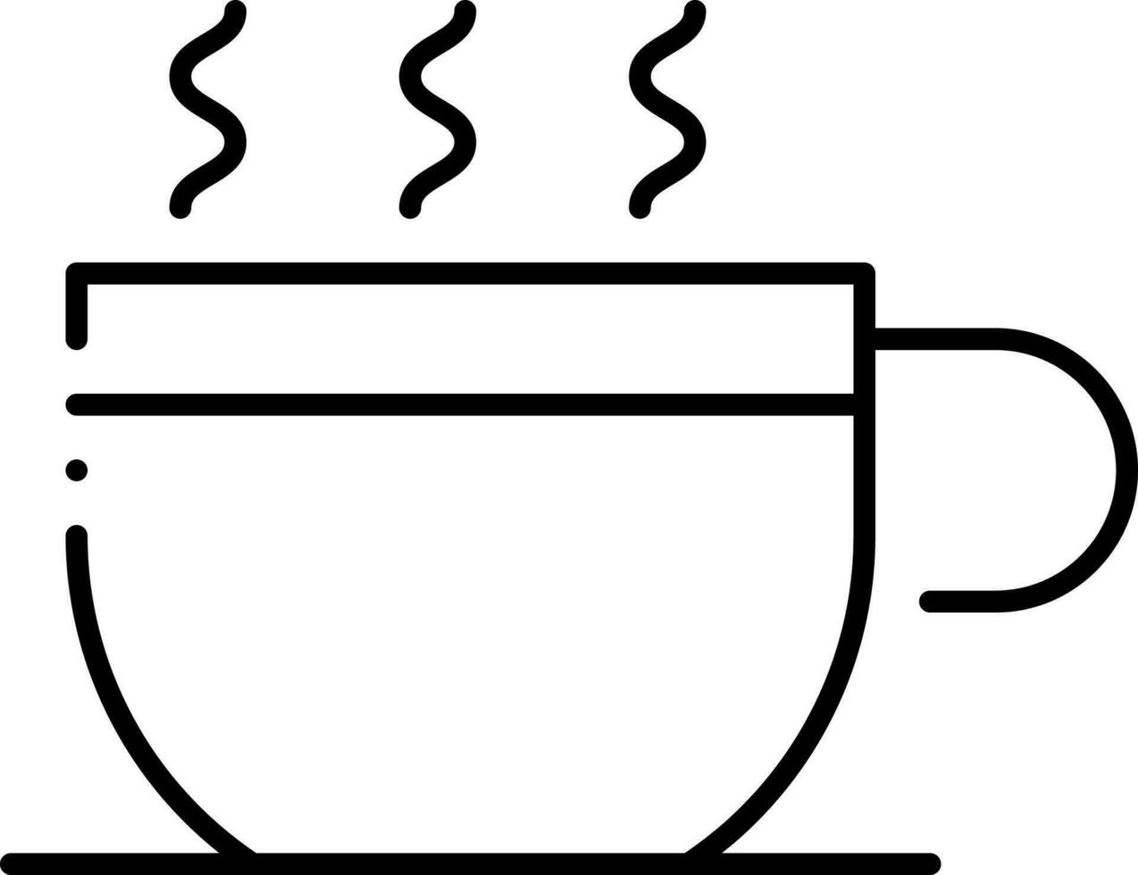 Hot Tea Or Coffee Icon In Linear Style. vector