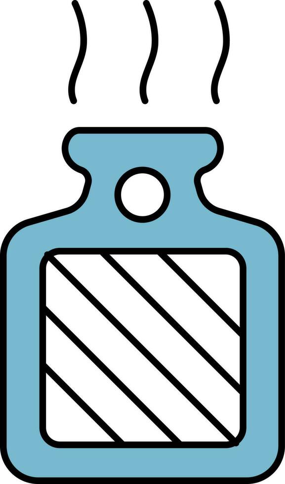 Hot Water Bottle Blue And White Icon. vector