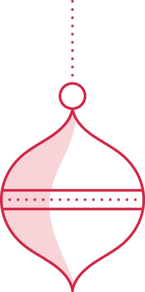 Flat Bauble Hang Element In Pink And White Color. vector