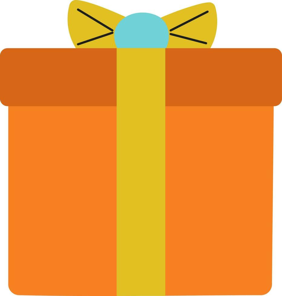 plano estilo naranja regalo caja icono. vector