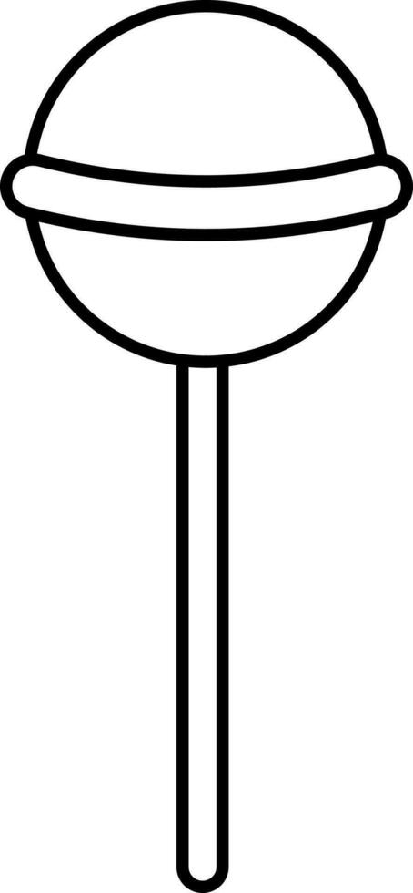 Black Linear Style Lollipop Icon Or Symbol. vector