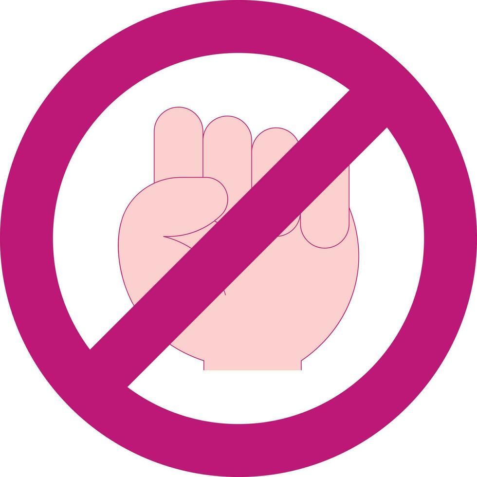 No golpear símbolo o icono en rosado color. vector