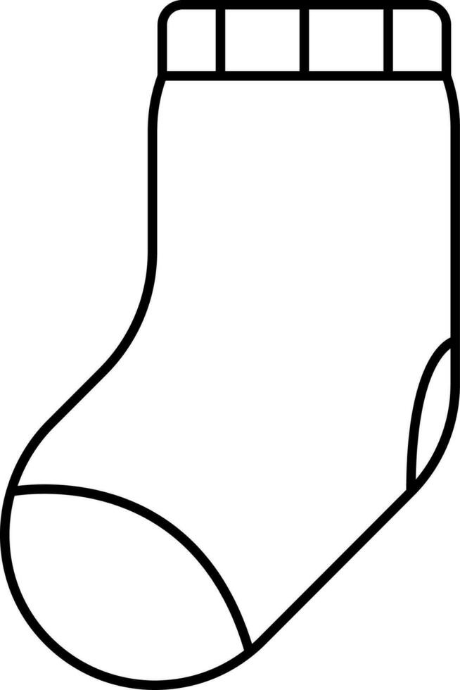 Isolated Socks Icon In Black Linear Style. vector