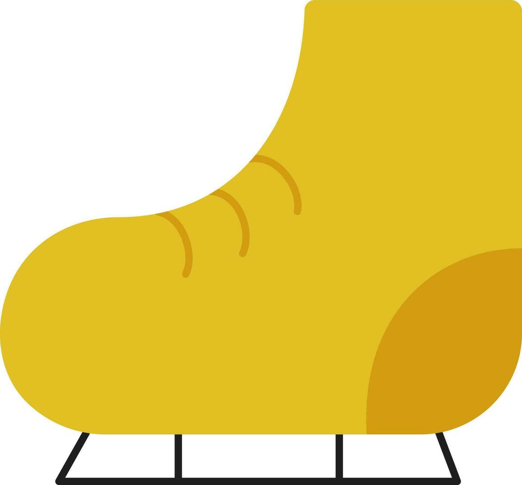 Yellow Ice Skating Icon In Flat Style. vector