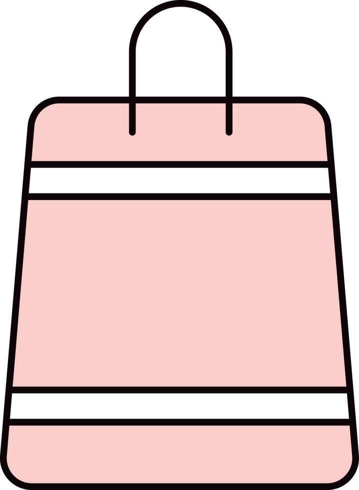 Isolated Carry Bag Icon In Pink And White Color. vector