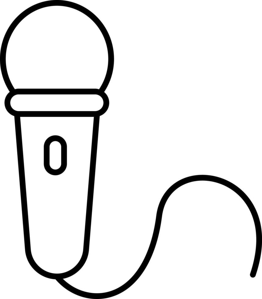 Isolated Microphone Icon In Black Outline. vector