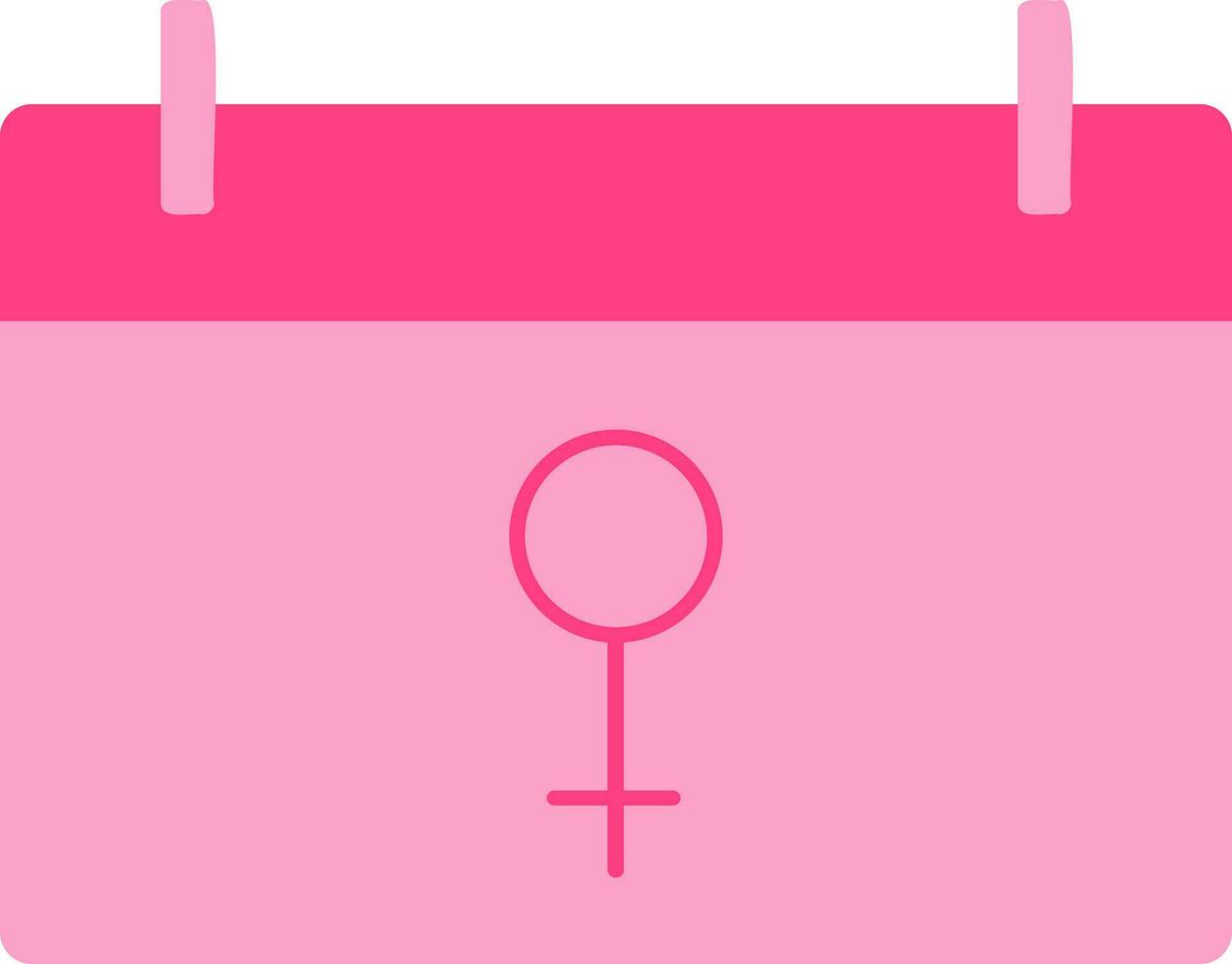 Female Symbol Calendar Icon In Pink Color. vector