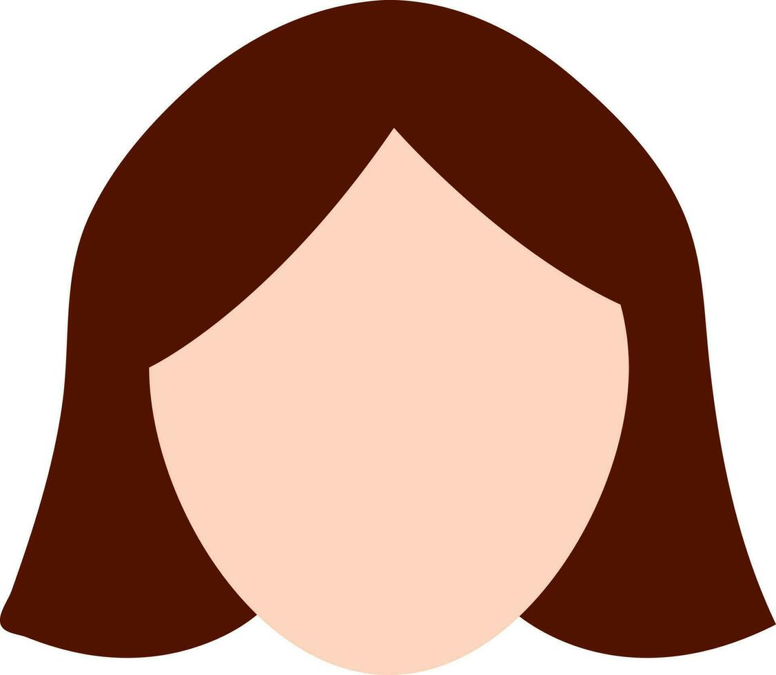 Faceless Smart Girl With Short Hair Icon In Flat Syle. vector