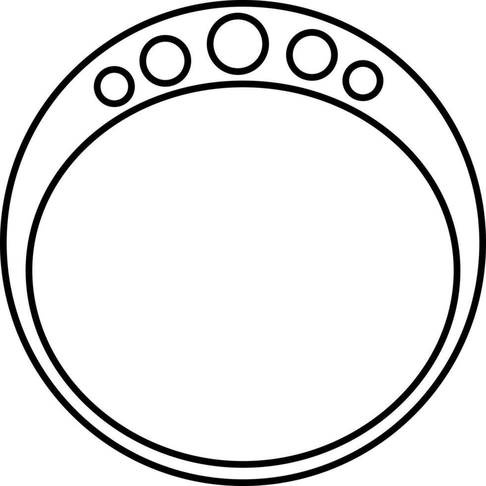 Five Stone Ring Icon In Black Linear Style. vector