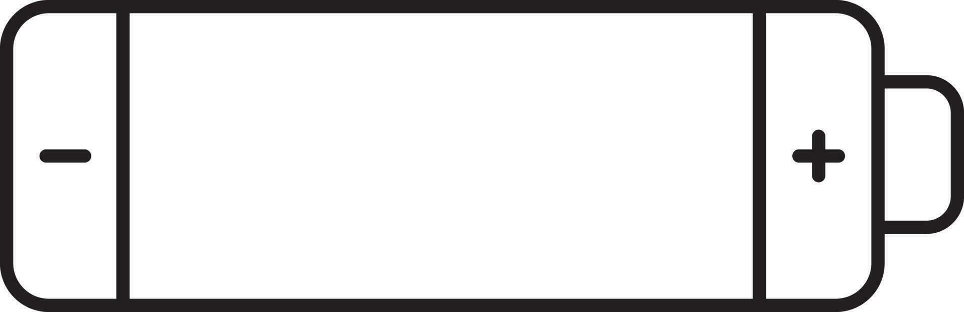 Isolated Battery Icon In Black Outline. vector