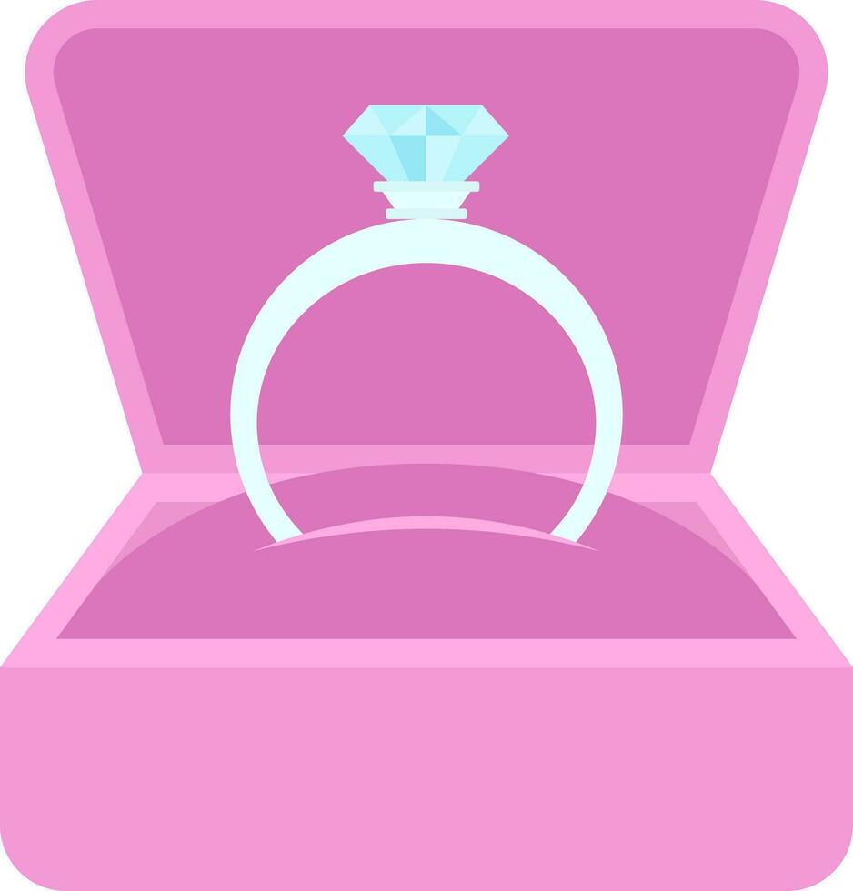Open Ring Box Icon In Pink And Blue Color. vector