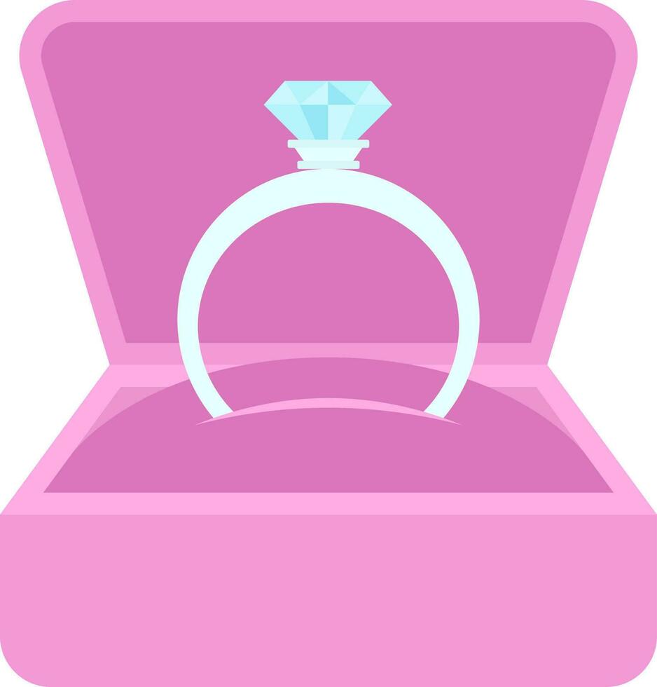 abierto anillo caja icono en rosado y azul color. vector