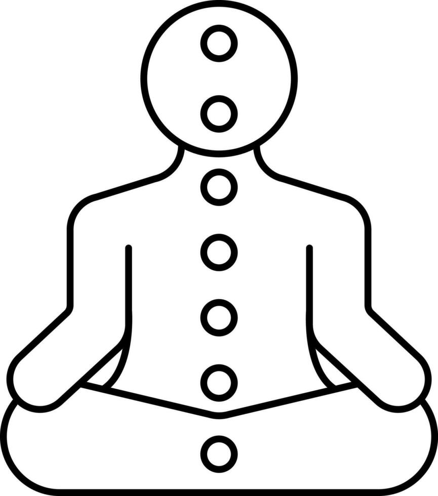 Illustration Of Yoga Pose Chakra Icon In Line Art. vector