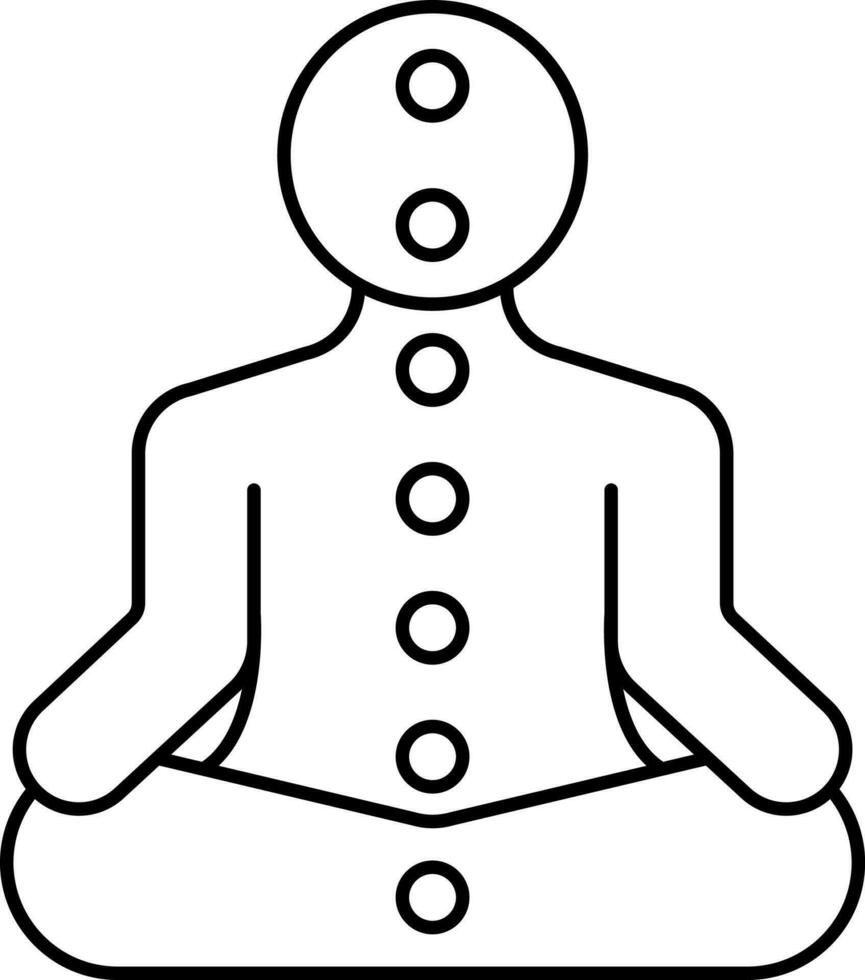 Illustration Of Yoga Pose Chakra Icon In Line Art. vector