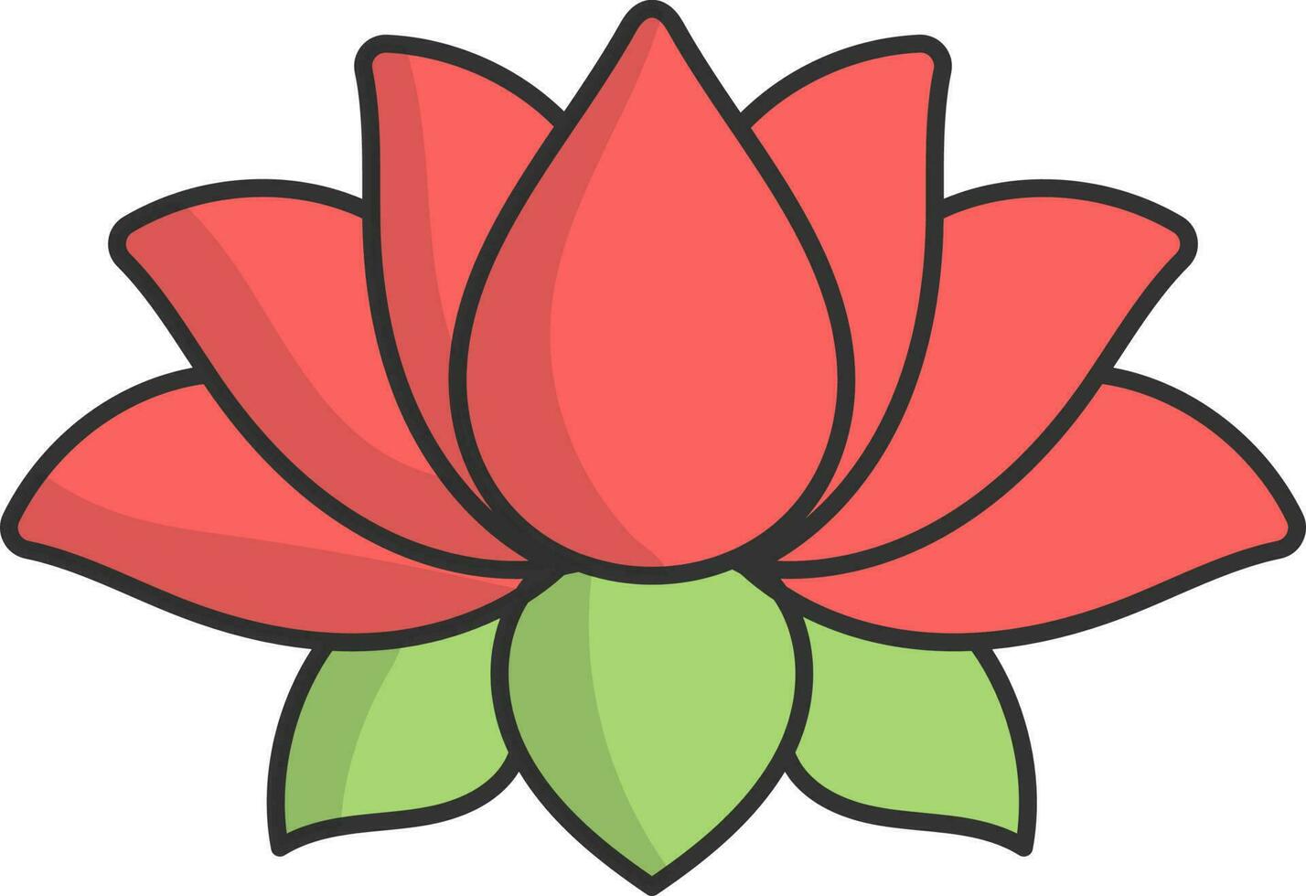 Isolated Lotus Flat Icon Or Symbol. vector