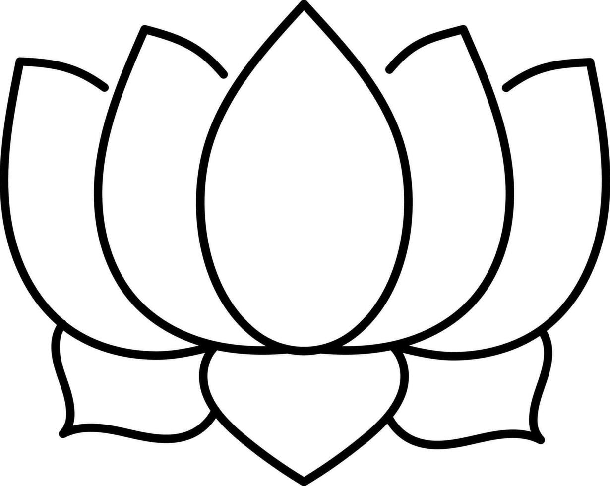 Isolated Lotus Flat Icon Or Symbol In Thin Line Art. vector