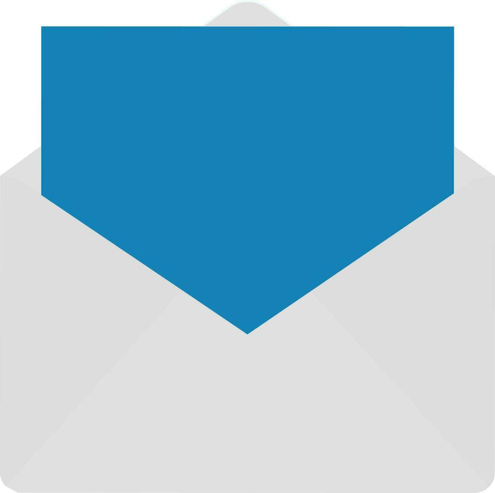 Blank Card With Envelope Icon In Blue And Grey Color. vector