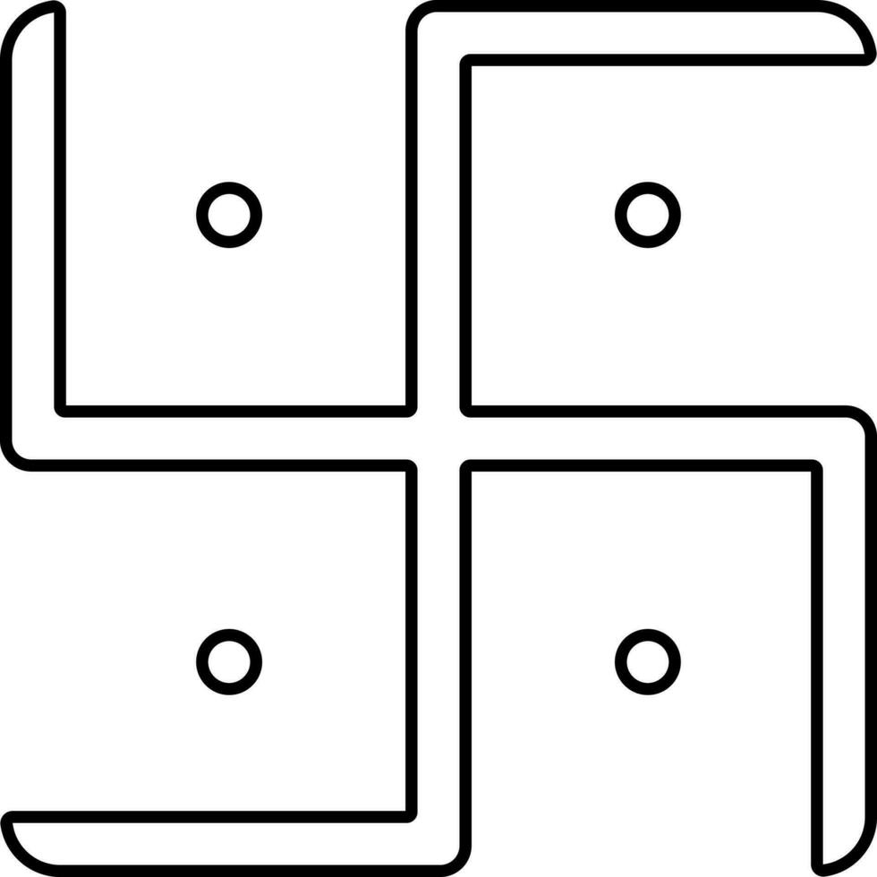 Illustration On Swastika Symbol Icon In Thin Line Art. vector