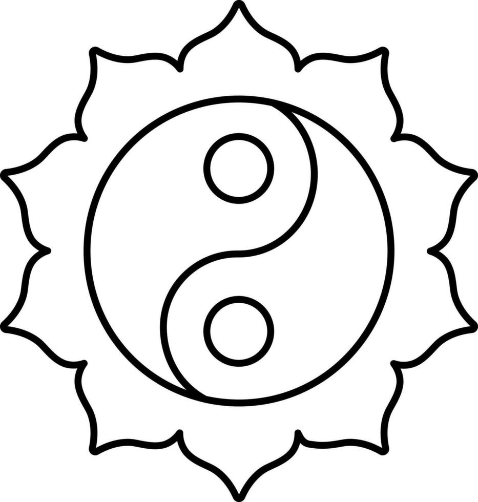Isolated Yin Yang Icon In Line Art. vector